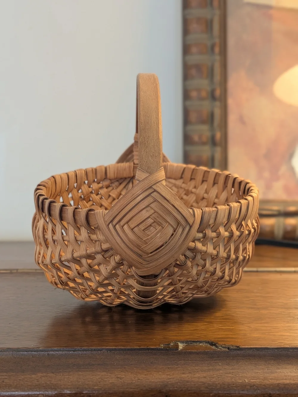 NC Artisan Hand Woven Wood Splint Melon Basket